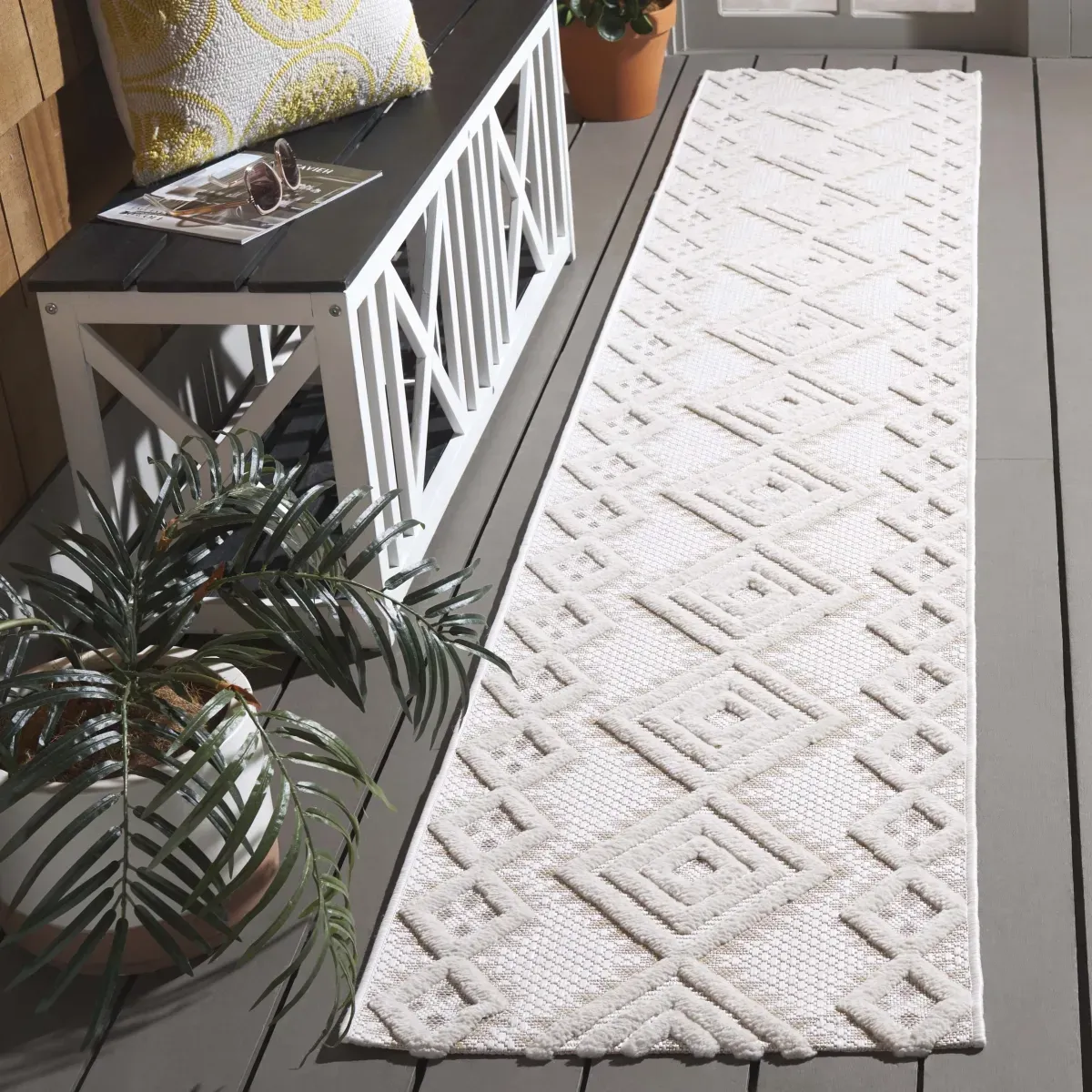 SANTORINI 106 IVORY  2' x 10' Runner Rug