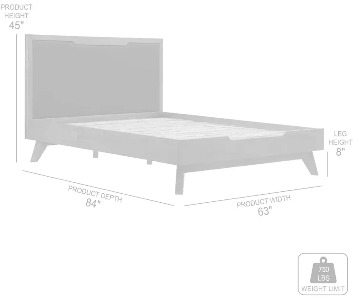 Astoria 4 Piece Queen Bedroom Set in Oak with Black Faux Leather 