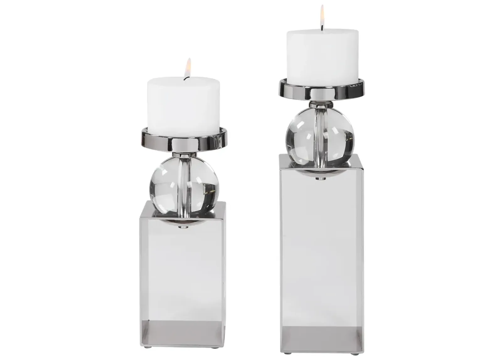 Lucian Nickel Candleholders, Set/2