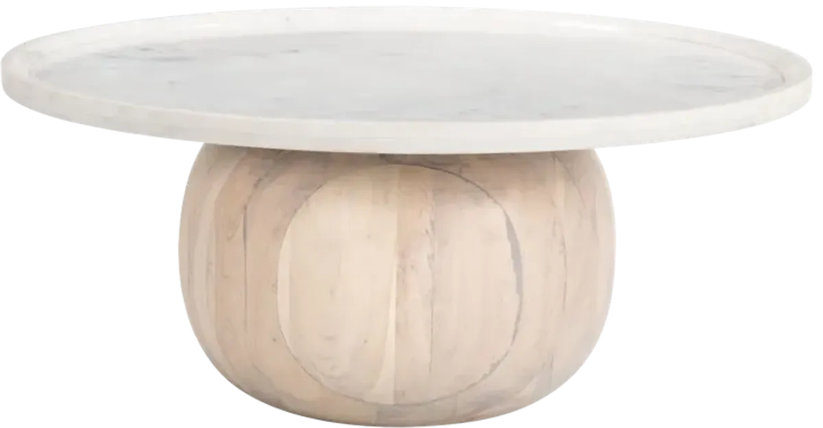 Savona Coffee Table White & Natural