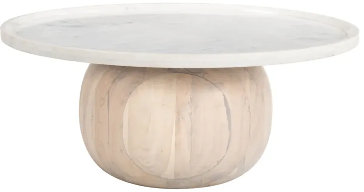 Savona Coffee Table White & Natural