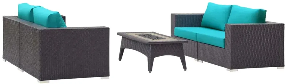 Convene 5 Piece Set Outdoor Patio with Fire Pit