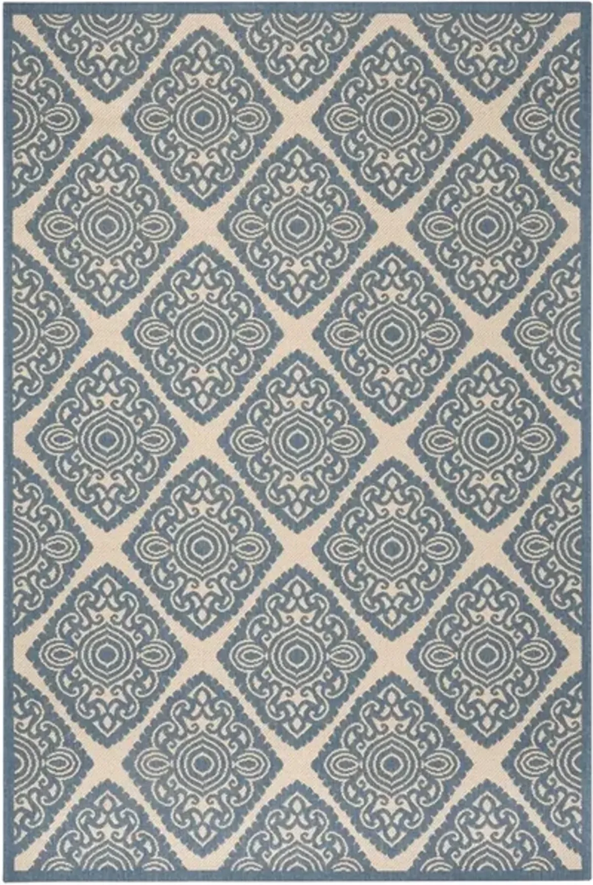 Safavieh BEACH HOUSE Collection BHS132N-8 Cream / Blue 8' X 10'