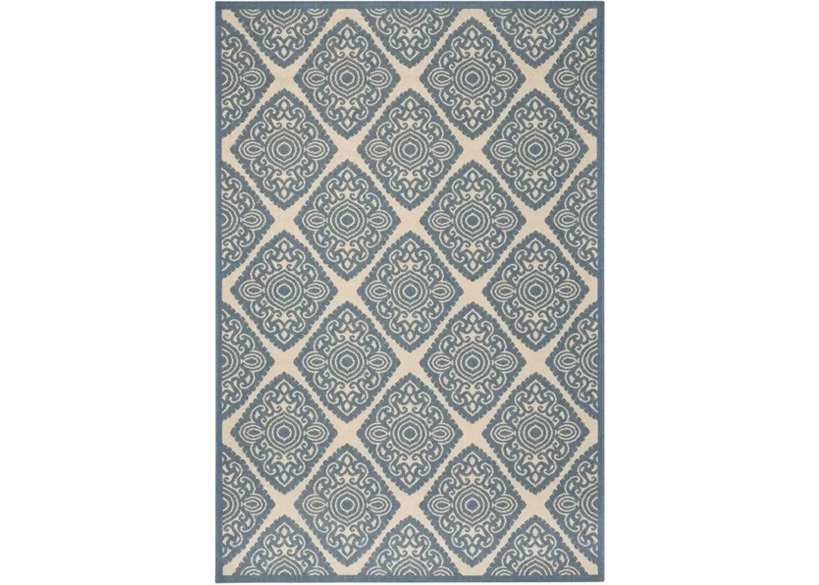 Safavieh BEACH HOUSE Collection BHS132N-8 Cream / Blue 8' X 10'