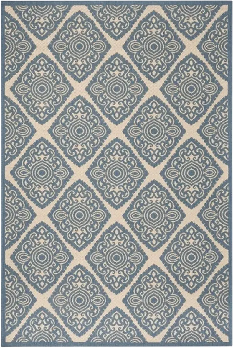 Safavieh BEACH HOUSE Collection BHS132N-8 Cream / Blue 8' X 10'