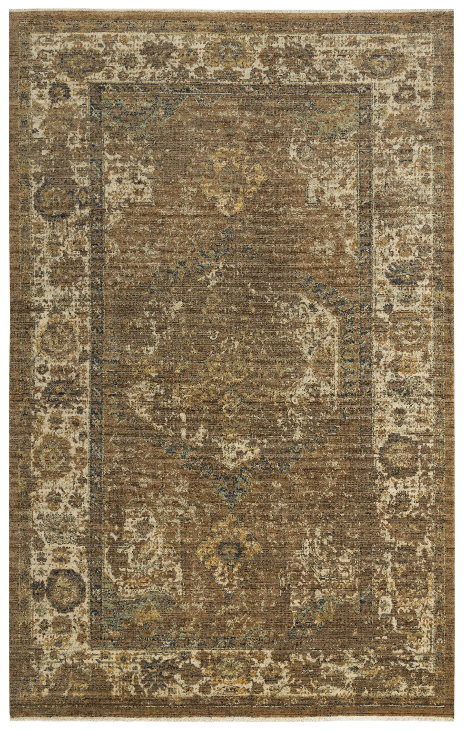 Platinum Brown/Beige Distressed Classical Proprietary Wool 10' x 13' Rectangle Rug