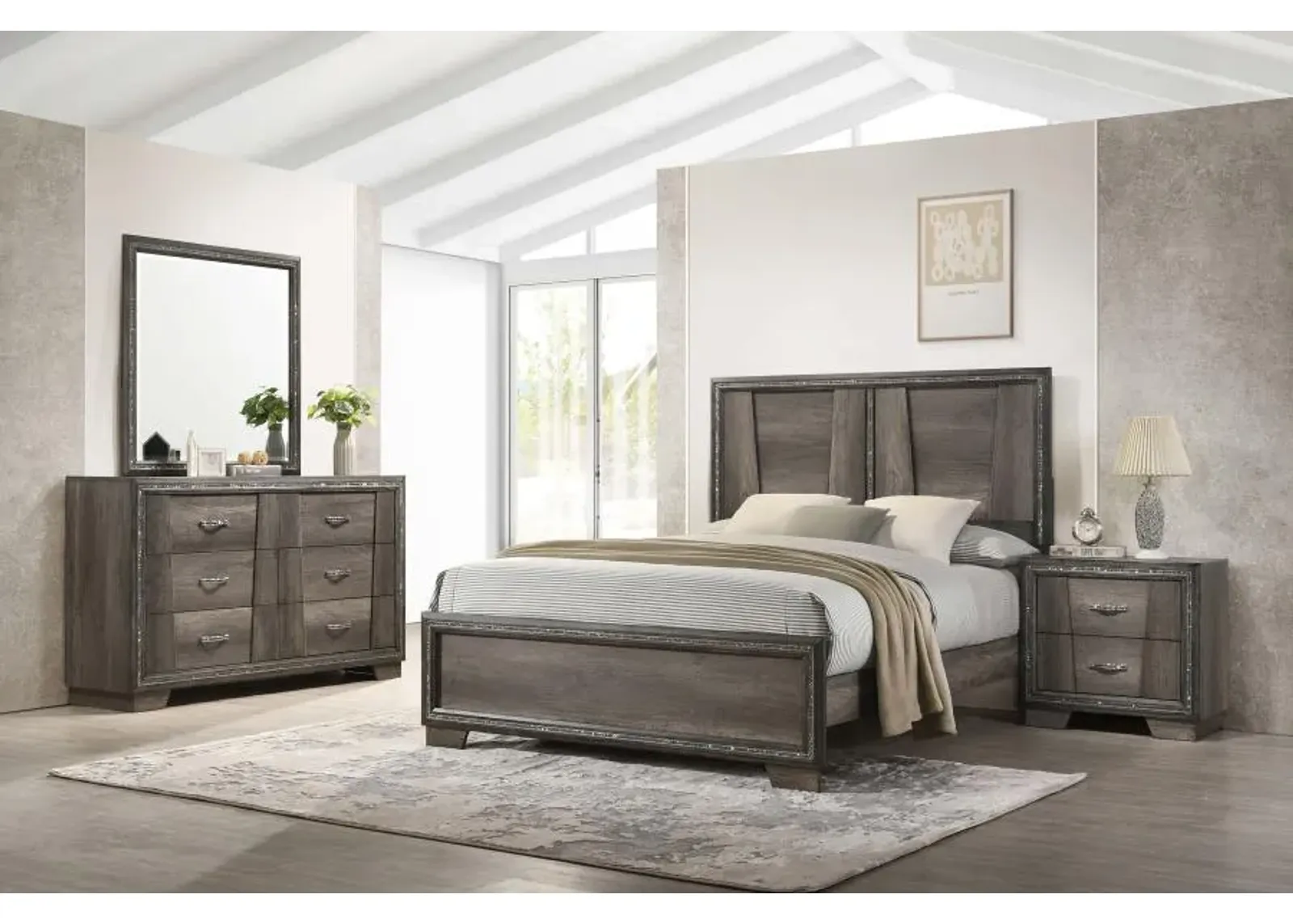 Janine 4-piece Eastern King Bedroom Set Grey