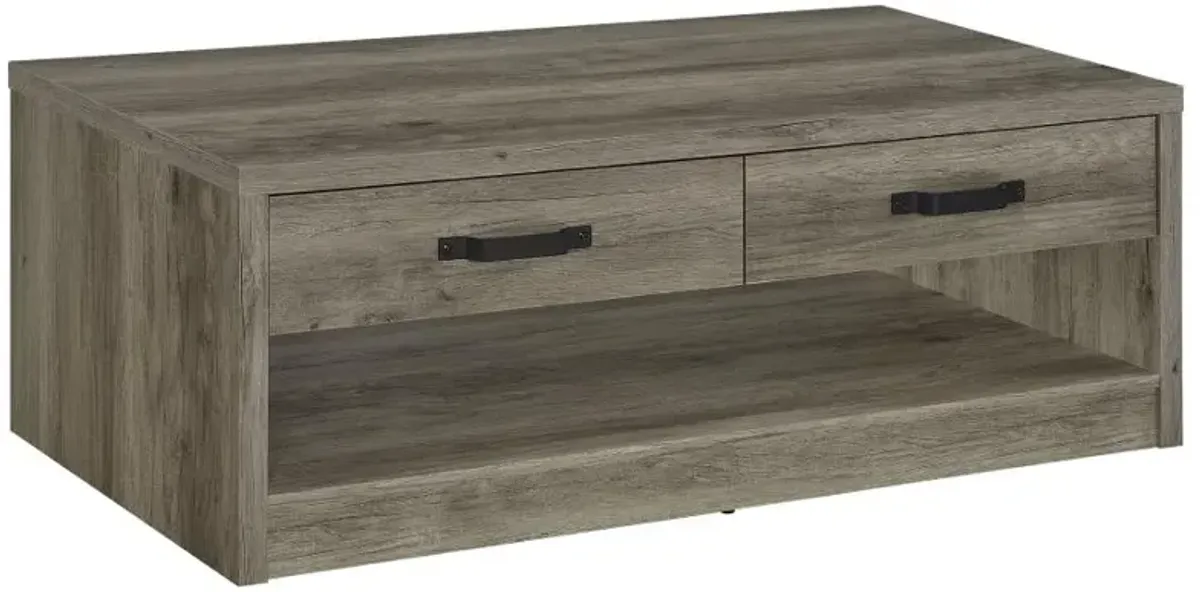 Felix 2-drawer Rectangular Engineered Wood Coffee Table Grey Driftwood