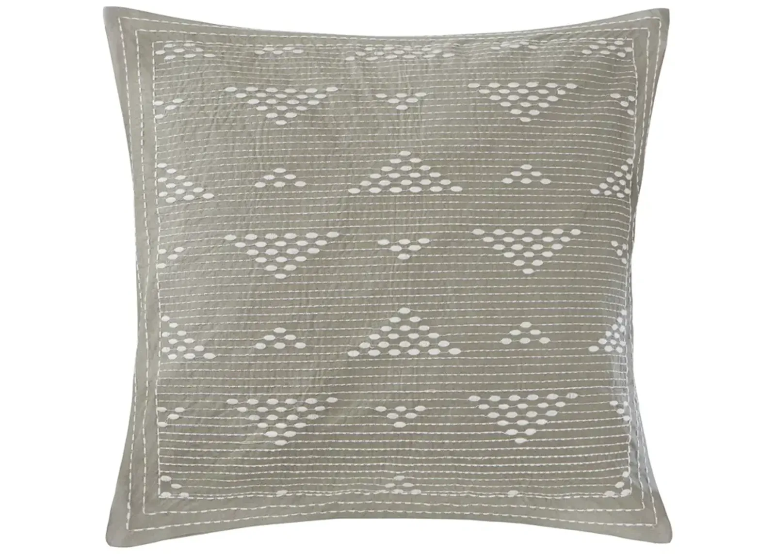 INK+IVY Cario Taupe Embroidered Square Pillow