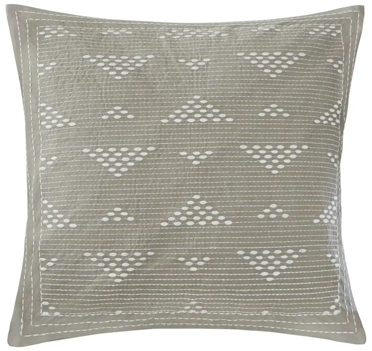 INK+IVY Cario Taupe Embroidered Square Pillow