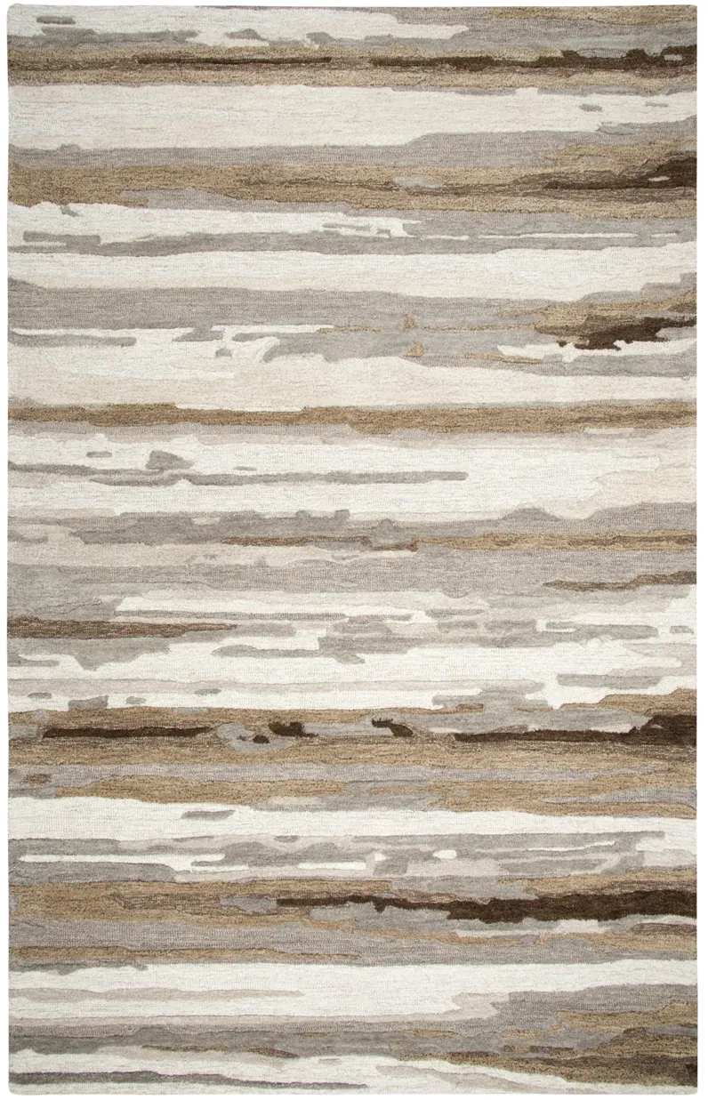 Vogue Beige Abstract Wool 9'x12' Rectangle Rug