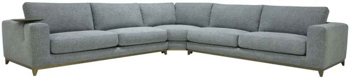 Donovan Upholstered Sectional in Gray