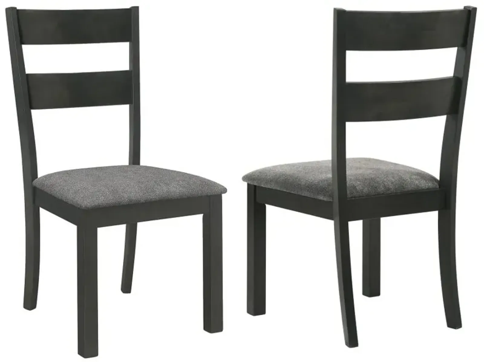 Jakob Upholstered Side Chairs with Ladder Back (Set of 2) Grey and Black