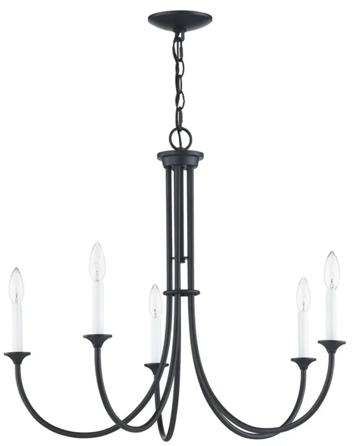 Meadowview 28'' Wide 5-Light Chandelier - Matte Black