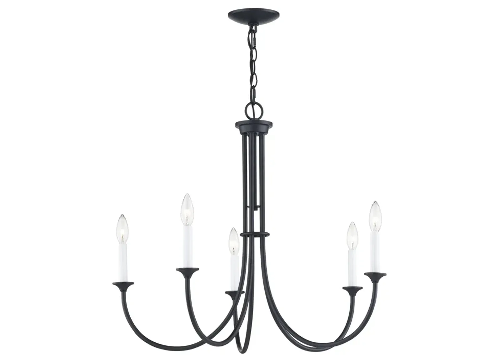 Meadowview 28'' Wide 5-Light Chandelier - Matte Black