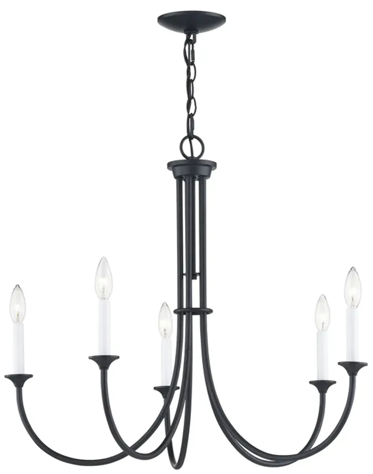 Meadowview 28'' Wide 5-Light Chandelier - Matte Black