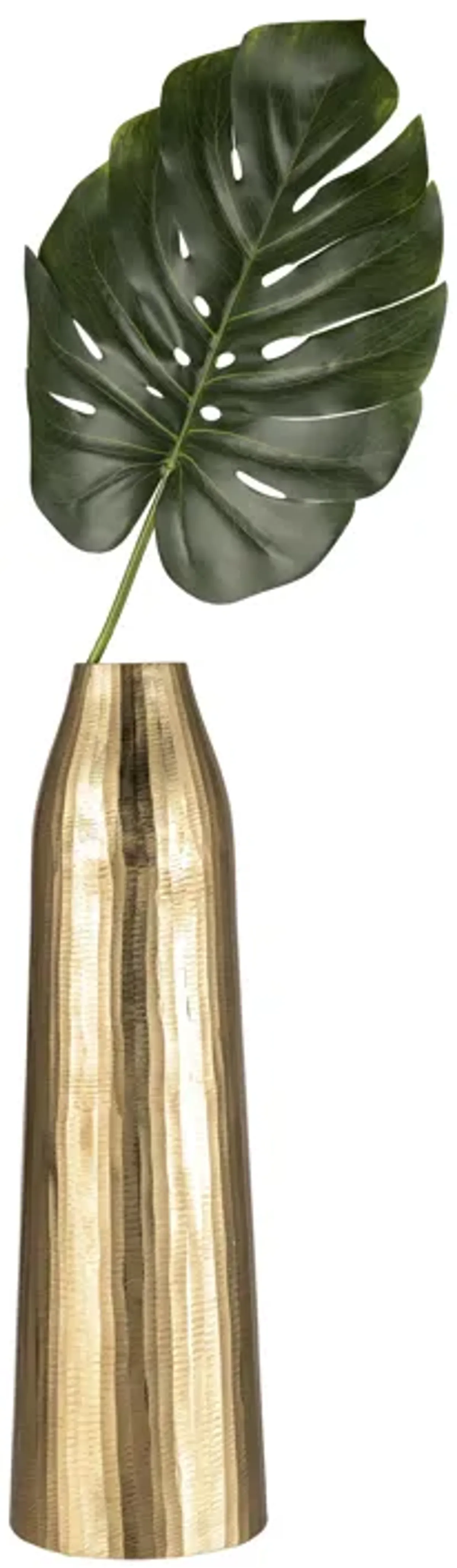 Metal, 26" Hammered Floor Vase, Gold