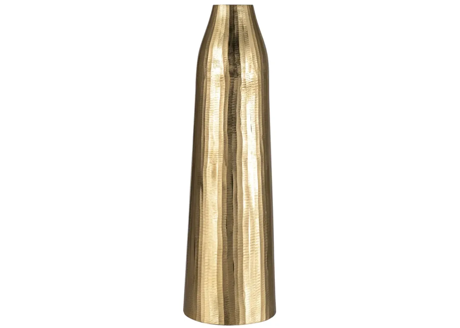 Metal, 26" Hammered Floor Vase, Gold