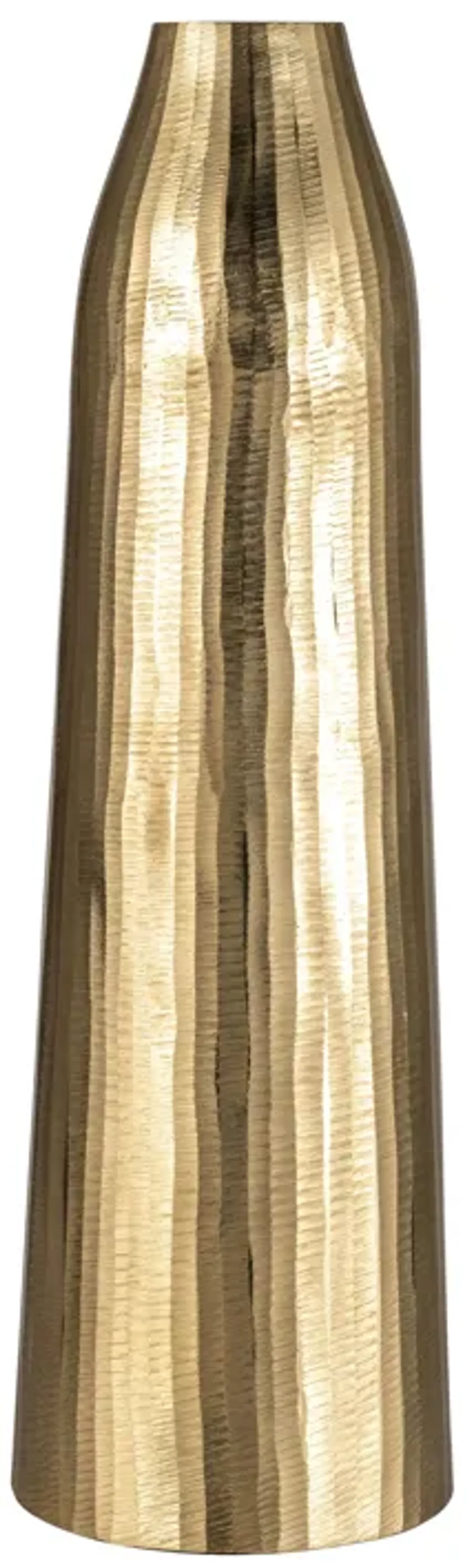 Metal, 26" Hammered Floor Vase, Gold