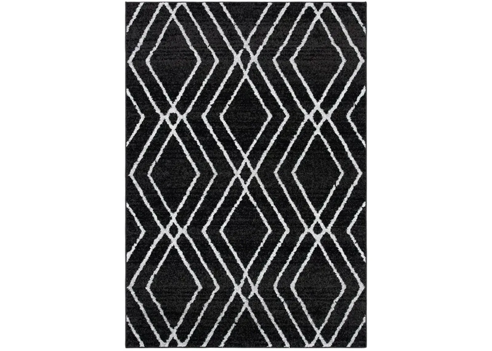 Adirondack Contemporary Black / Light Grey 5'-1" X 7'-6" Powerloomed Rug