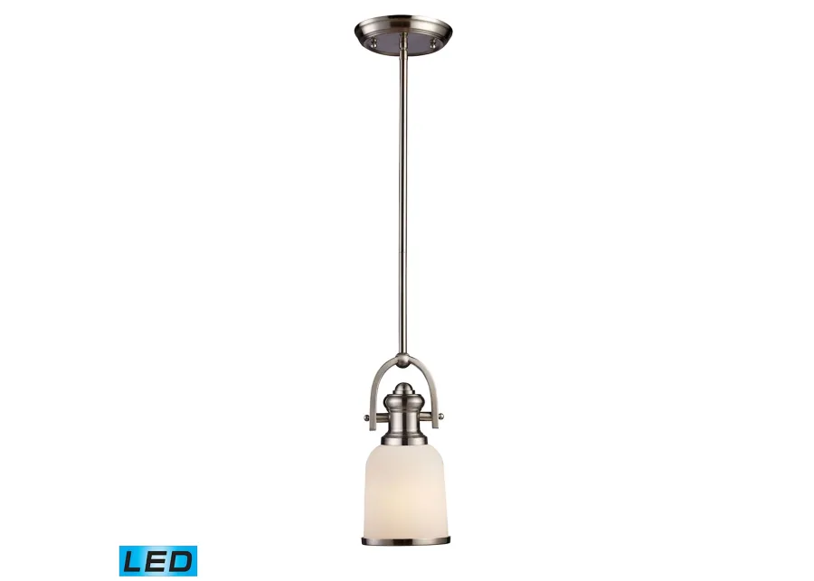 Brooksdale 5'' Wide 1-Light Mini Pendant - Satin Nickel (LED)