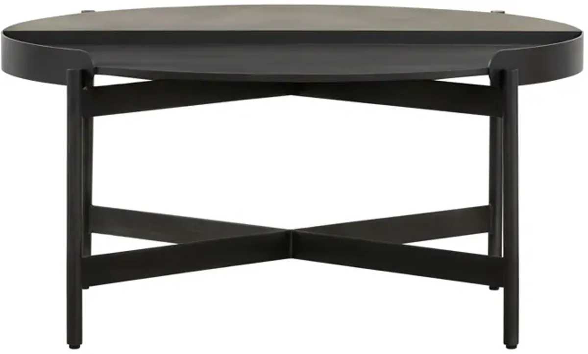 Dua Concrete and Metal Round Modern Coffee Table