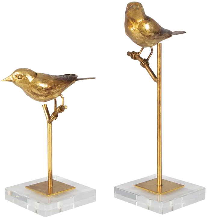 Passerines Bird Sculptures S/2