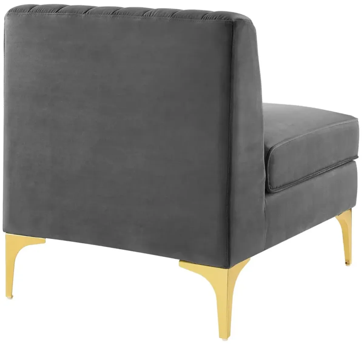 Triumph Channel Tufted Performance Velvet Armless Chair