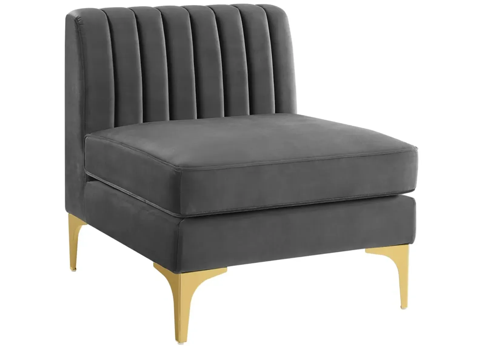 Triumph Channel Tufted Performance Velvet Armless Chair