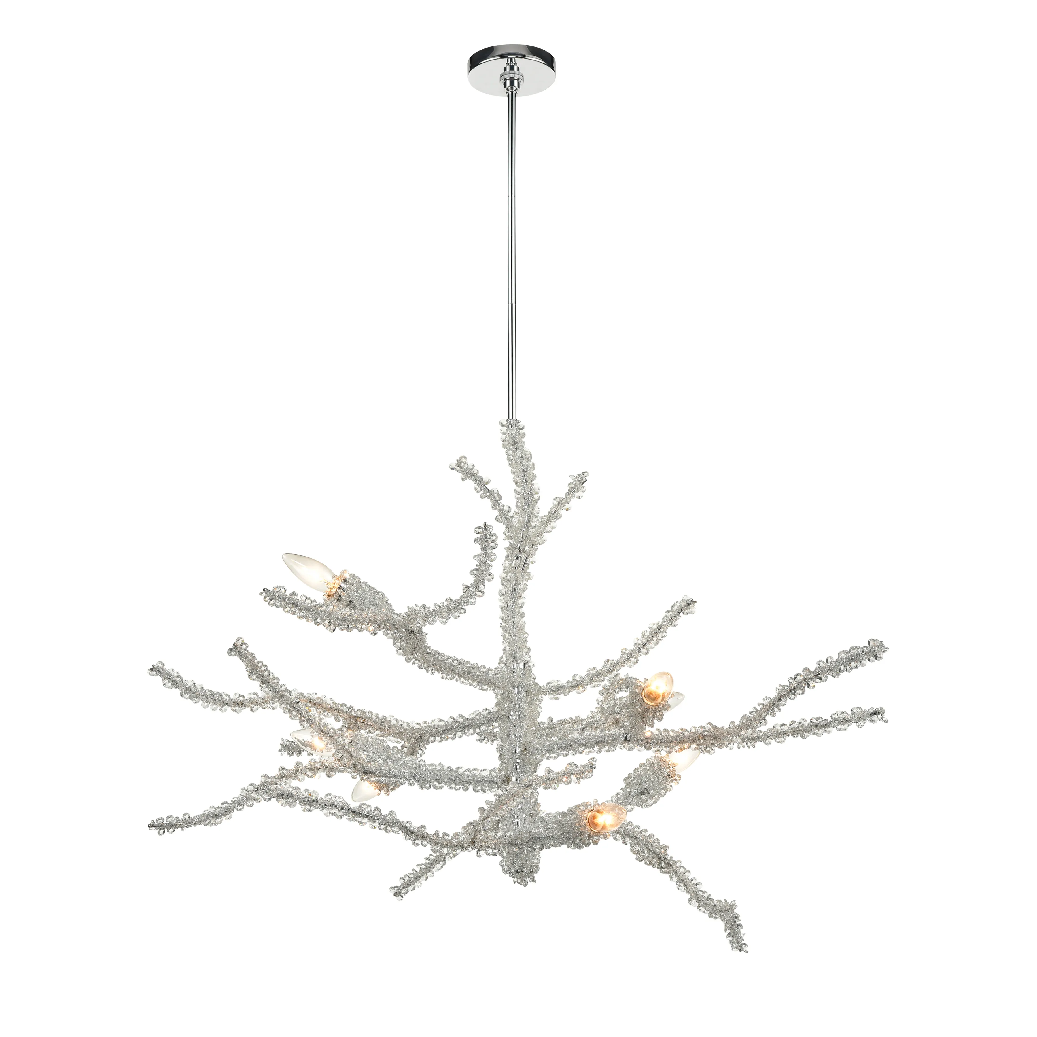 Winter's Spray 39" Wide 8-Light Chandelier - Polished Chrome