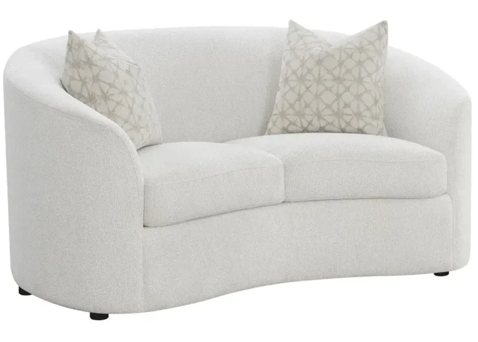 Rainn Upholstered Tight Back Loveseat Latte