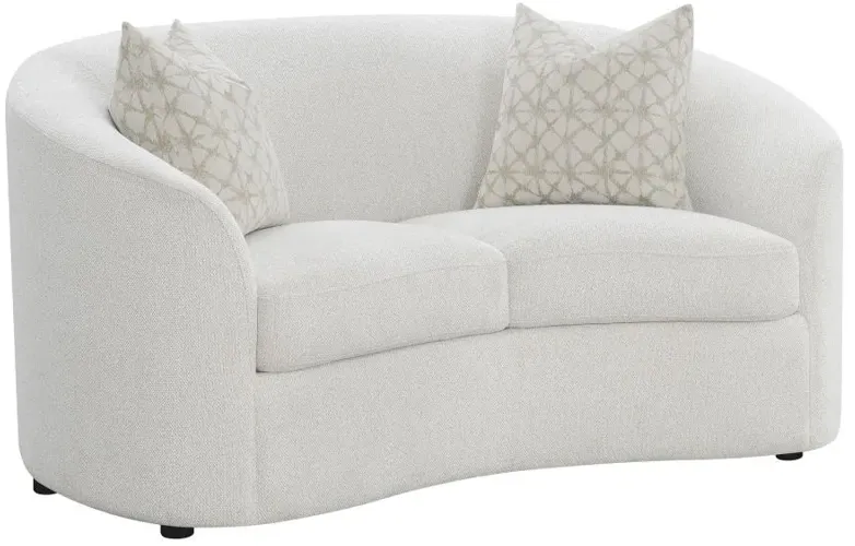 Rainn Upholstered Tight Back Loveseat Latte