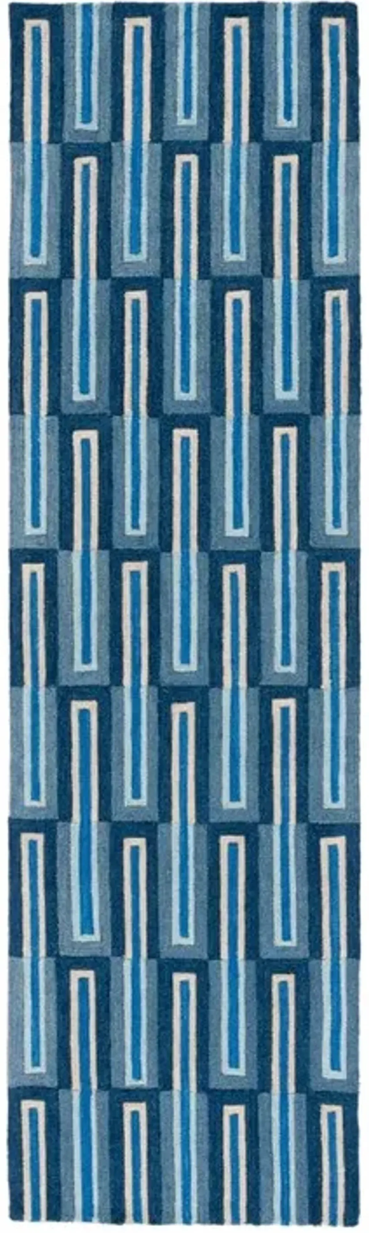 GENRE 105 Blue 2'-3' X 8' Runner Rug