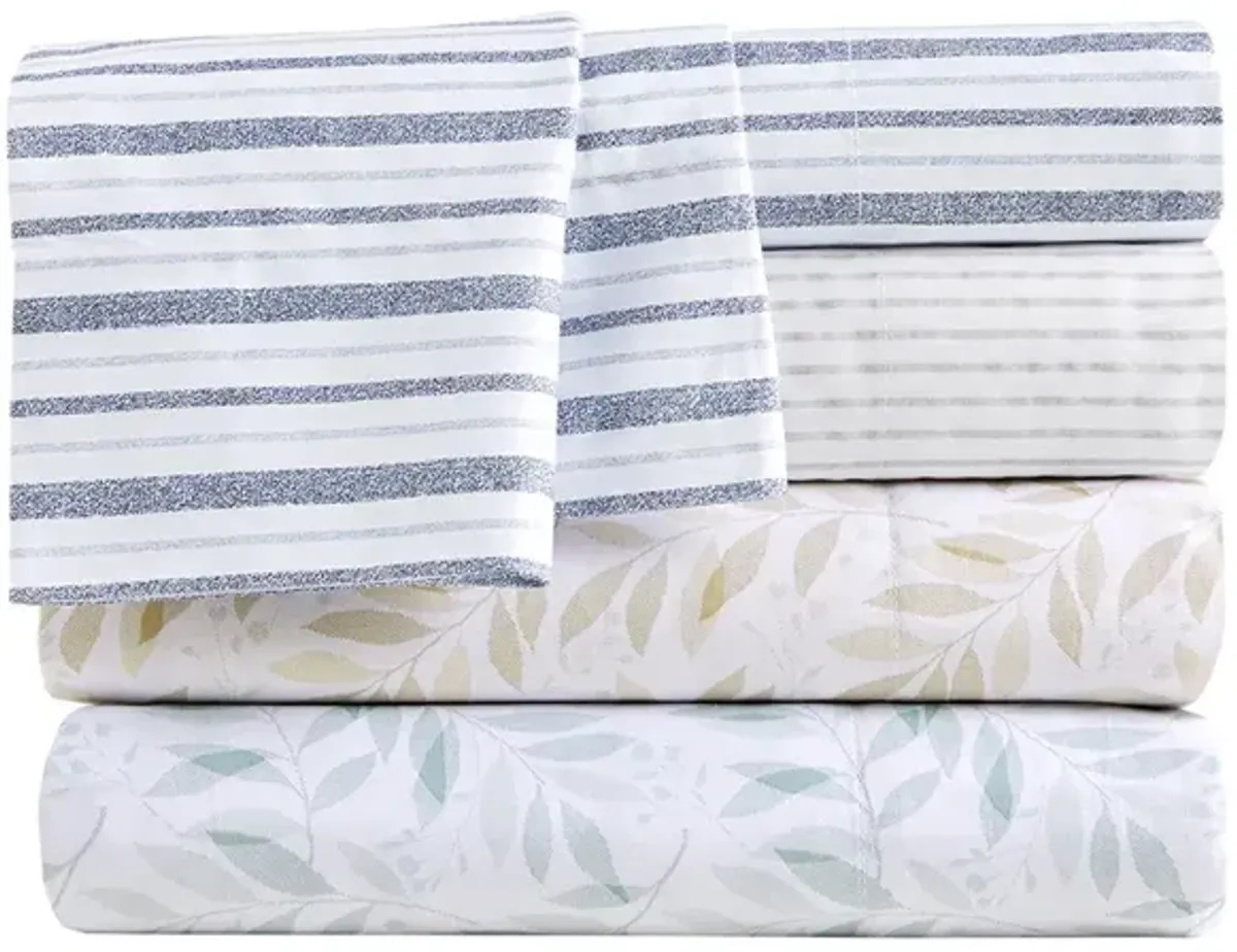 Madison Park Essentials 200 Thread Count Printed Cotton Tan Leaves Sheet Set