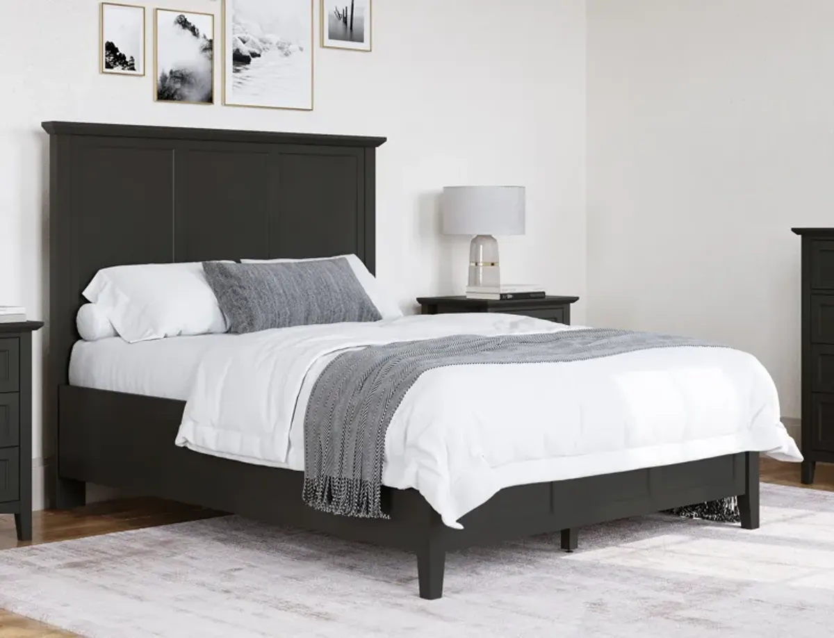 Grace King-size Three Panel Bed in Raven Black