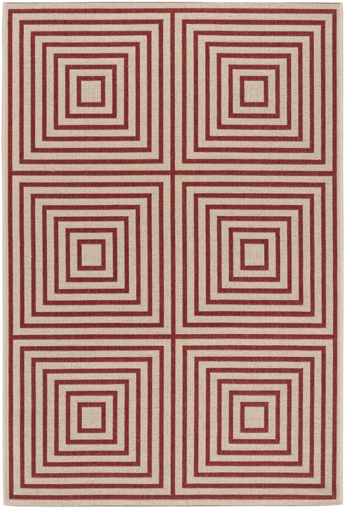 BEACH HOUSE 123 Red 2'-2' X 4' Accent Rug