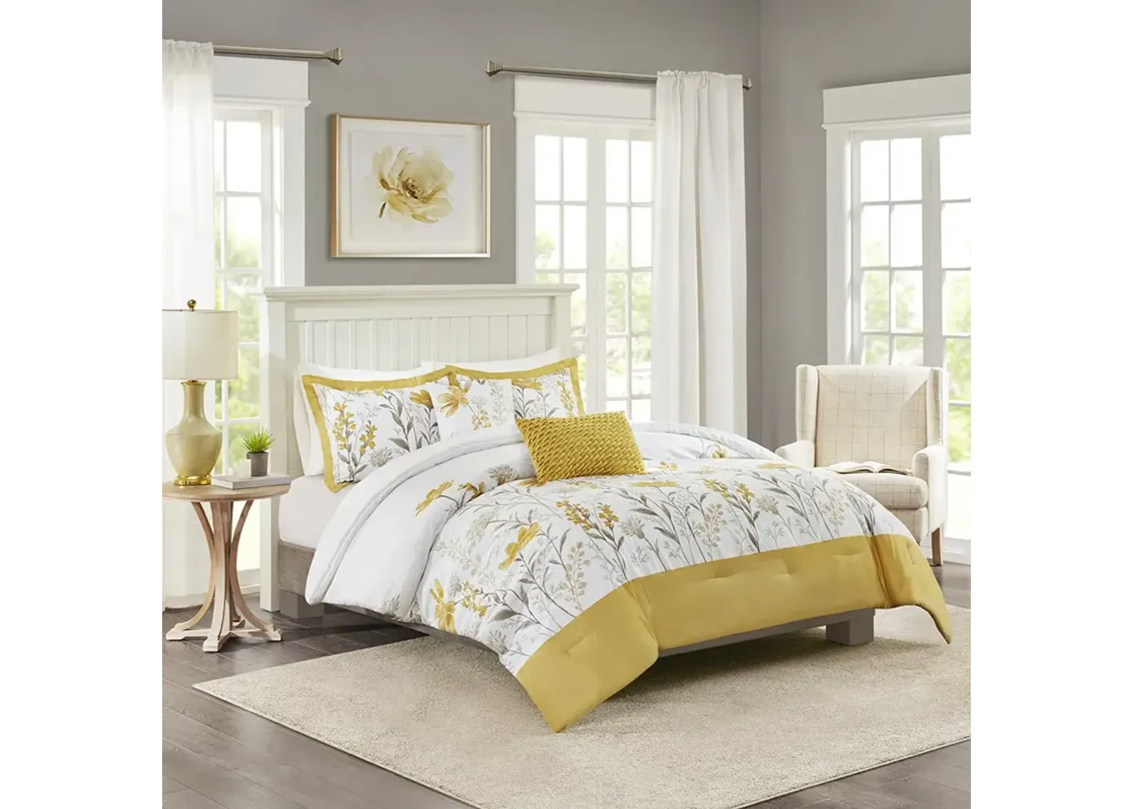 Harbor House Meadow Yellow 5 Piece Cotton Comforter Set