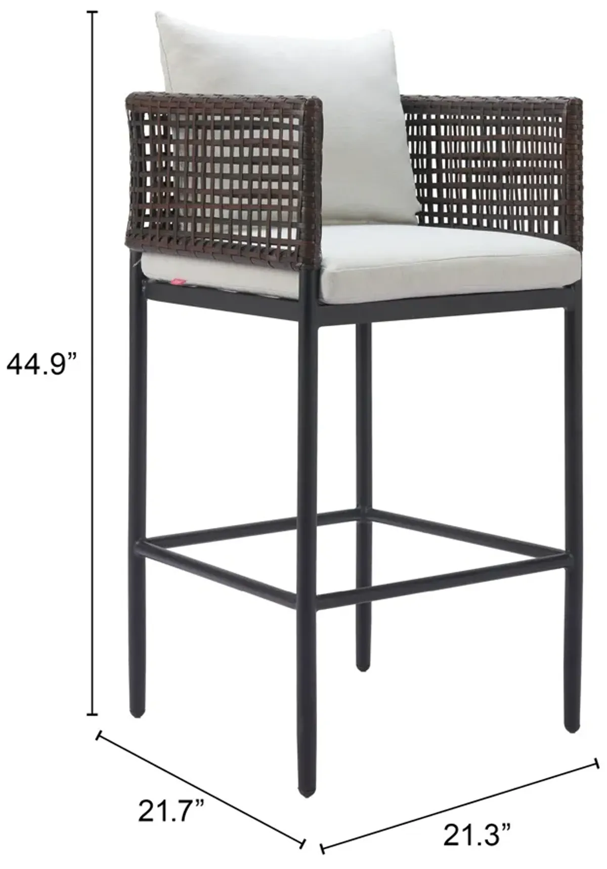 Palm Paradise Barstool Gray