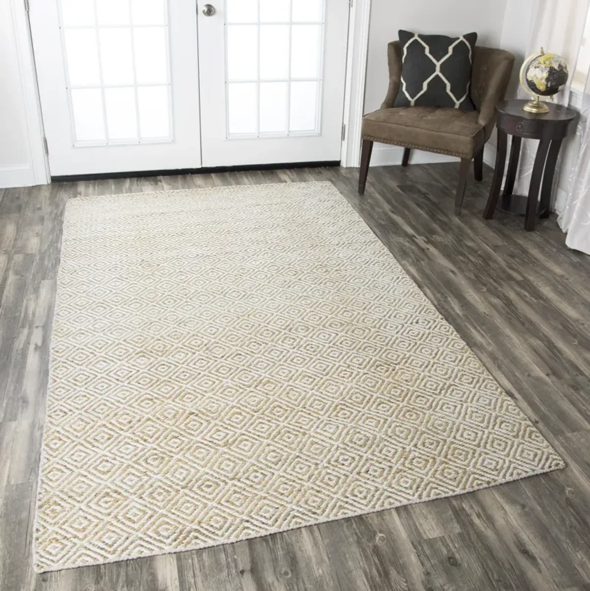 Ellington Natural  pattern  Jute / Wool  3' x 5' Rectangle Rug