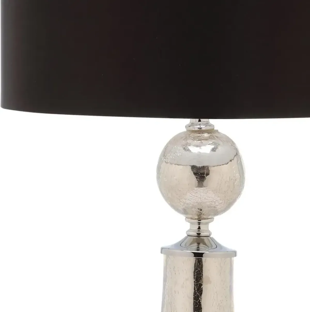 Mercury 25.5-Inch H Crackle Glass Table Lamp/Black Satin Shade - Set of 2