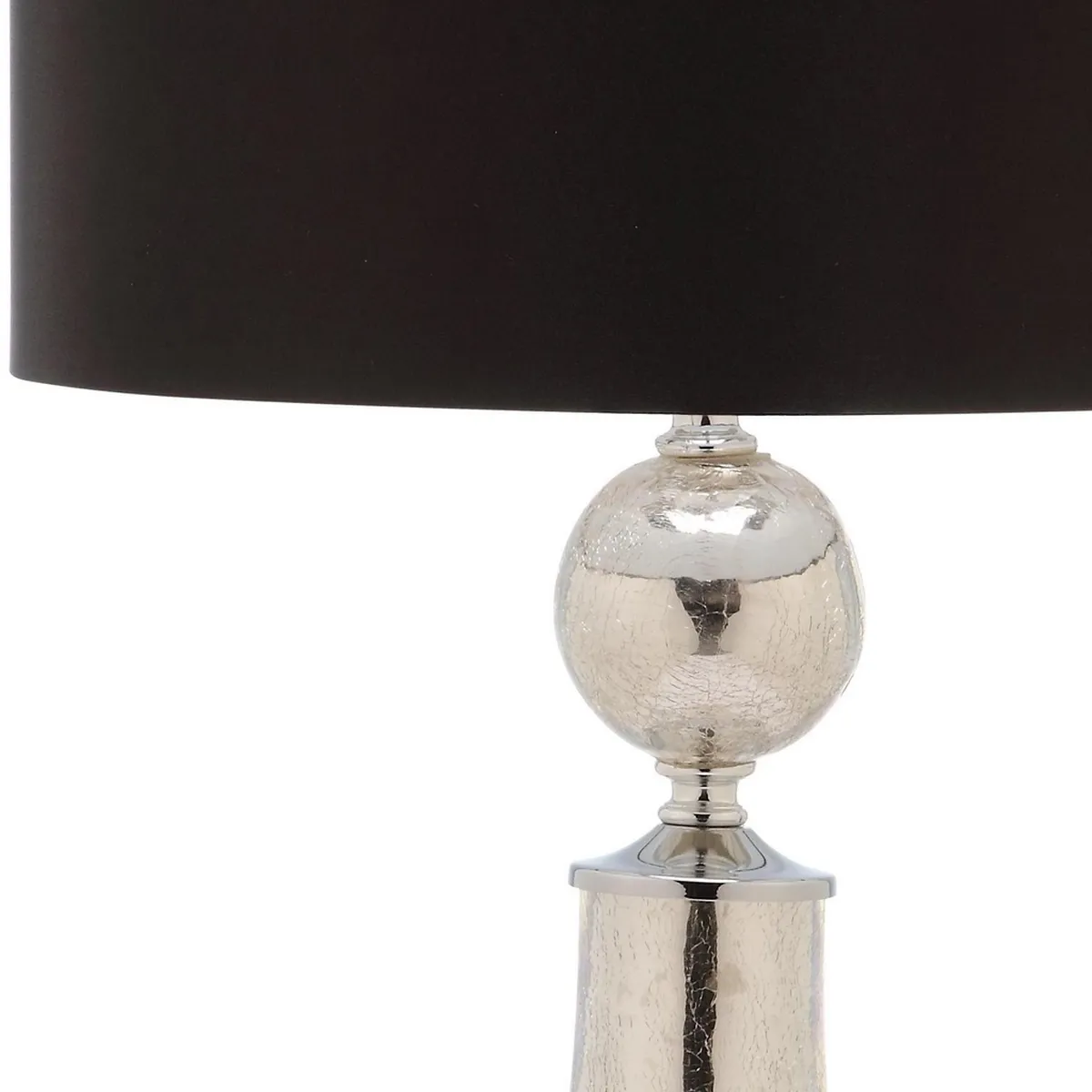 Mercury 25.5-Inch H Crackle Glass Table Lamp/Black Satin Shade - Set of 2