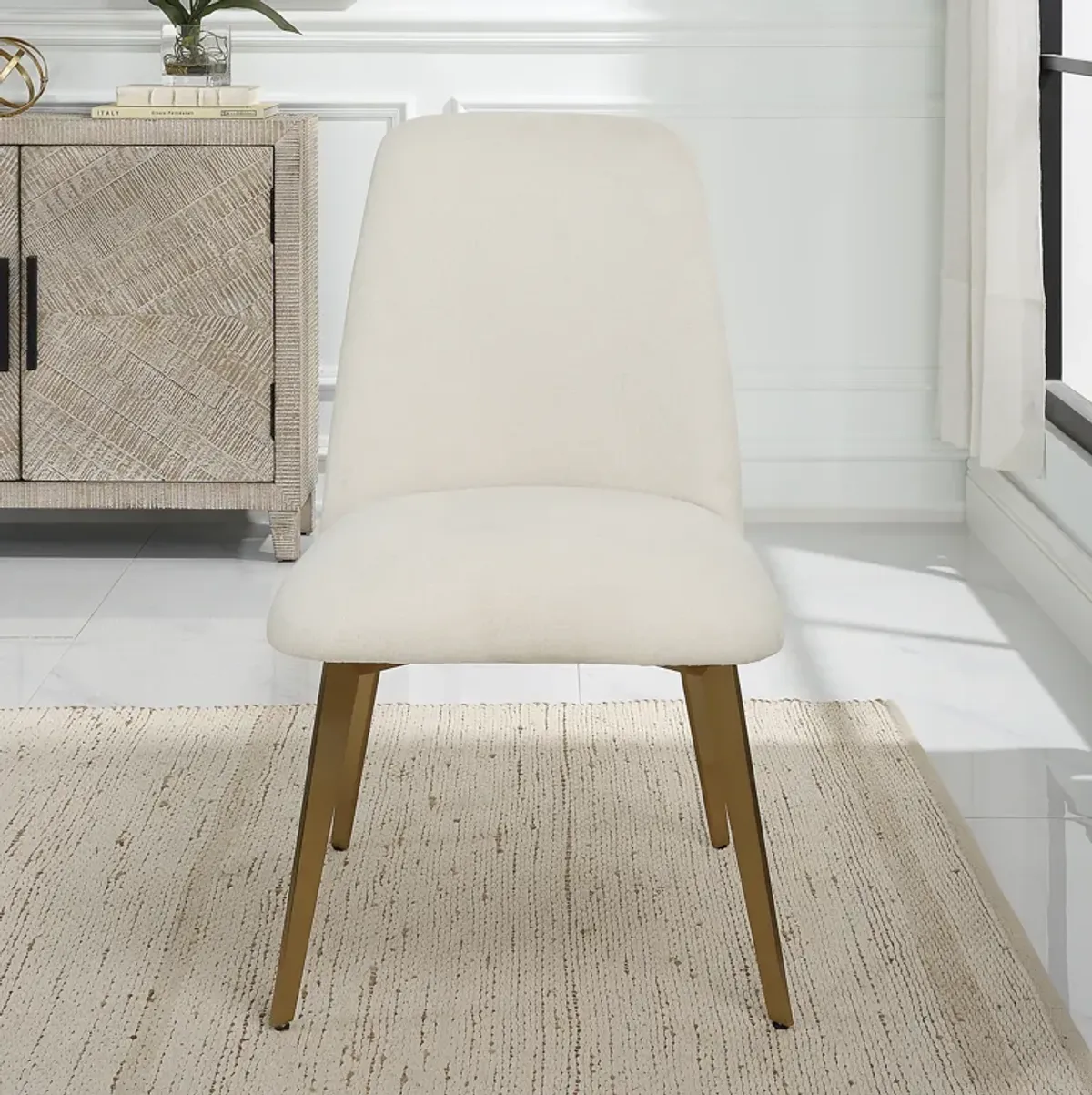 Vantage Off White Fabric Dining Chair