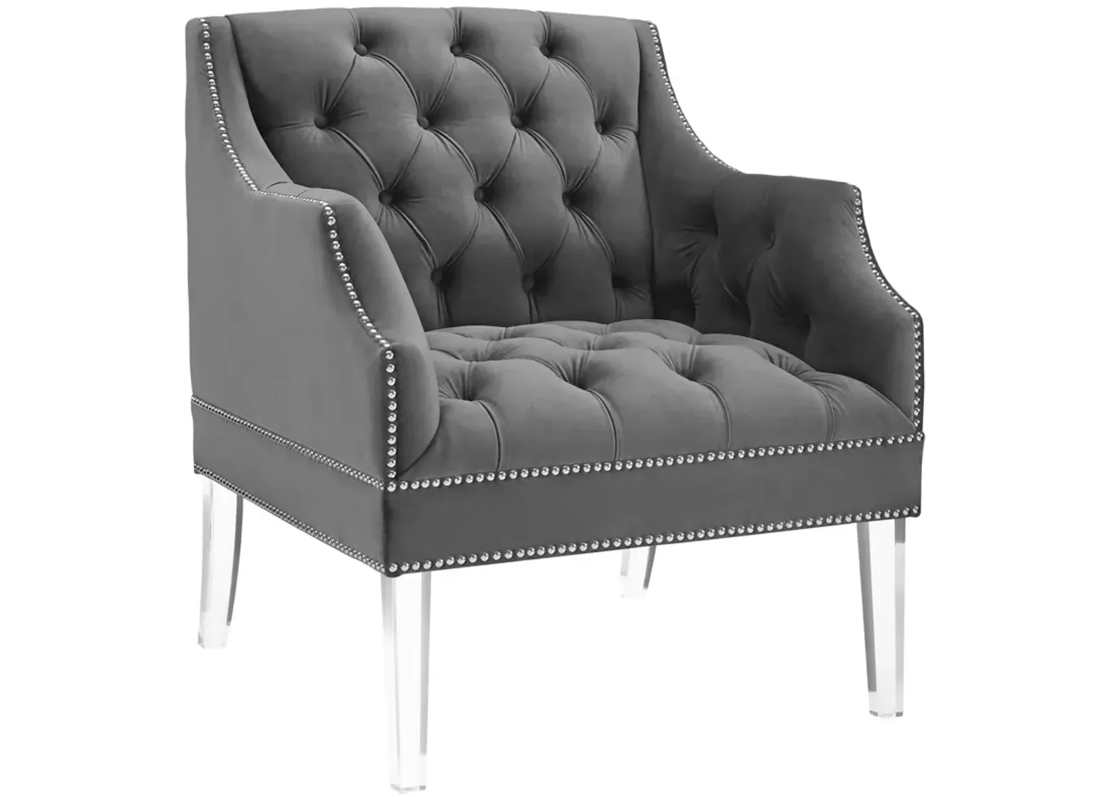 Proverbial Tufted Button Accent Performance Velvet Armchair