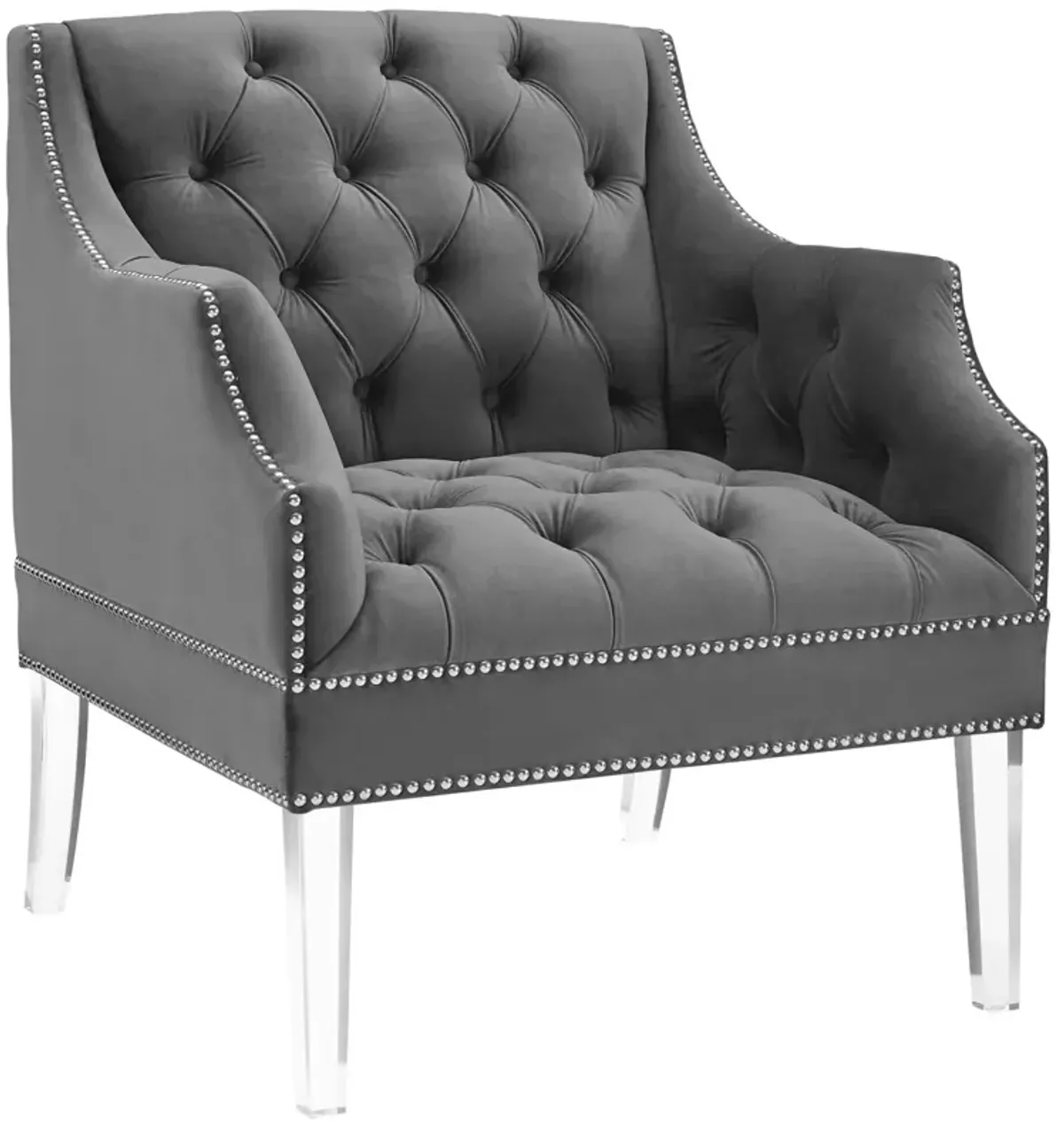 Proverbial Tufted Button Accent Performance Velvet Armchair