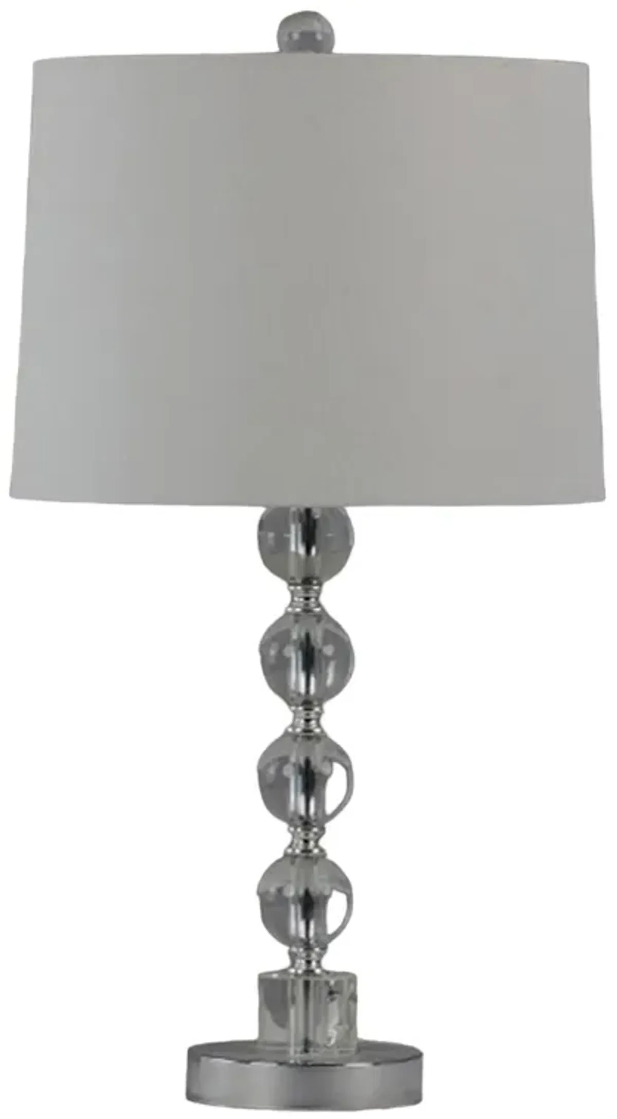 S/2 22" Crystal Table Lamp, Silver