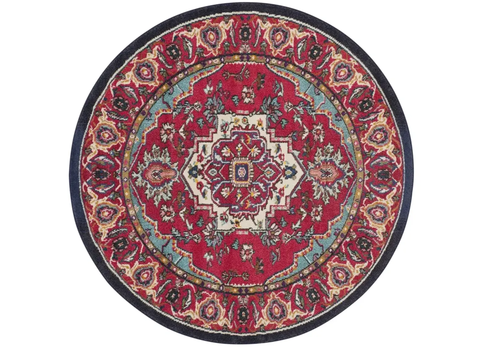 MONACO 207 RED  4' x 4' Round Round Rug