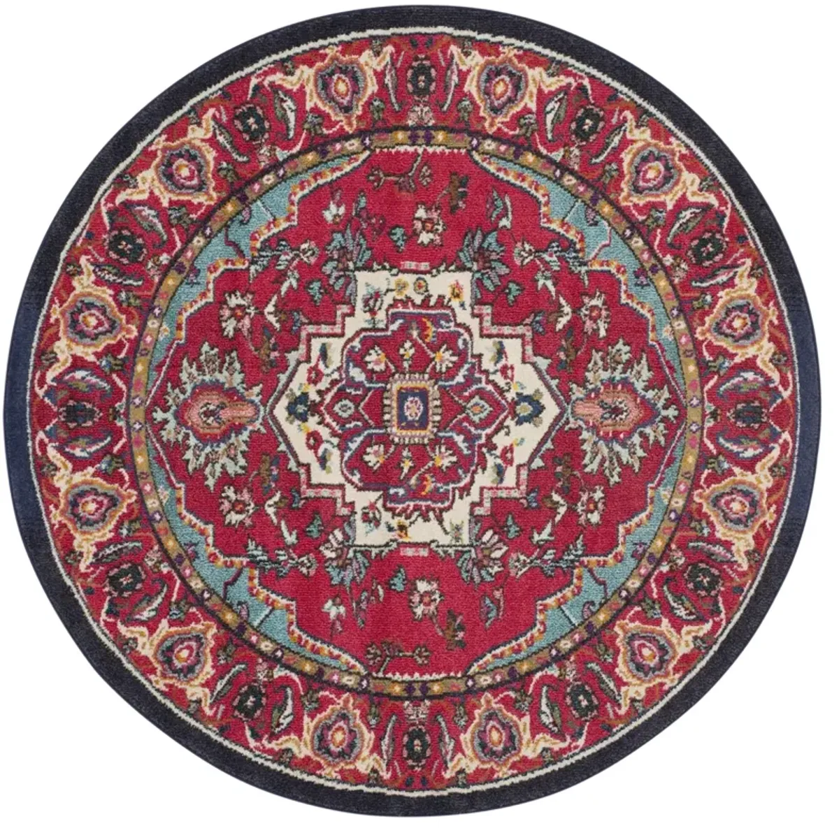 MONACO 207 RED  4' x 4' Round Round Rug