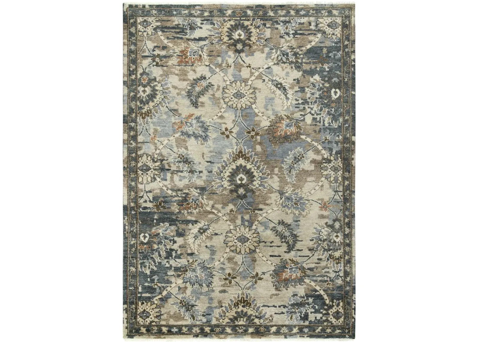 Ashton Beige  Hand Spun Wool/Tencel 10' x 14' Rectangle Rug