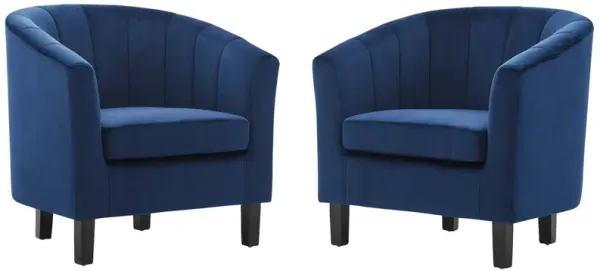 Prospect Channel Tufted Performance Velvet Armchair Set of 2