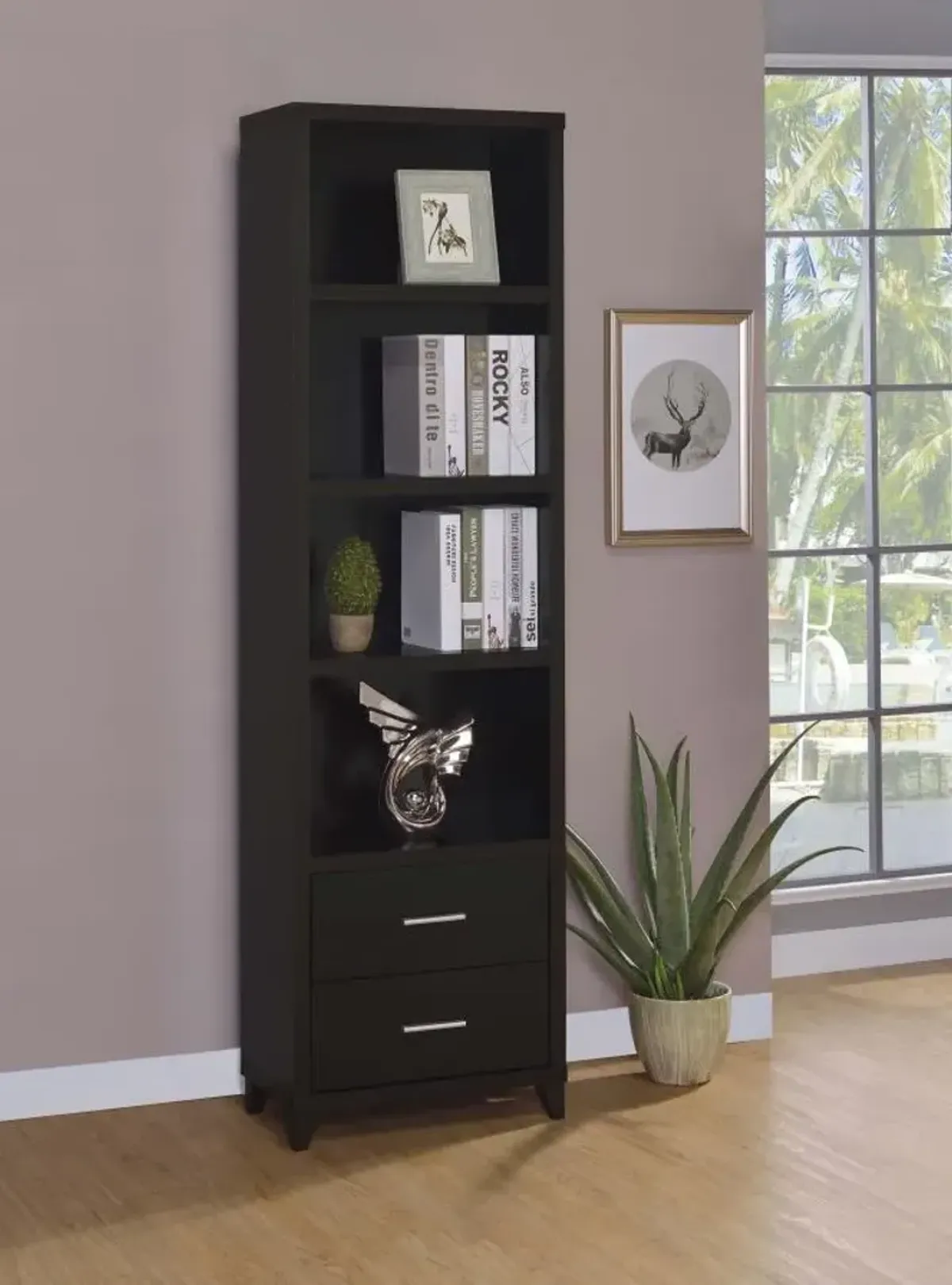 Lewes 2-drawer Media Tower Cappuccino